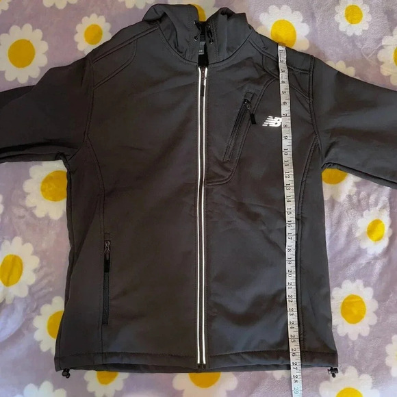 NWT New Balance Softshell 4-Way Stretch Jacket Hooded Fleece Grey Men's Sz M - Picture 6 of 7